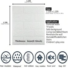 60 piezas/100 piezas 35*38CM Azulejos de ladrillo falso adhesivos, paneles de estilo de mosaico, de un solo uso, aplicable para cocina, sala de estar, baño, pasillo, oficina, decoración del hogar y dormitorio