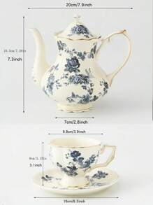 1 Set Of European Style Kettle Cup And Plate Set, Afternoon Tea Set
