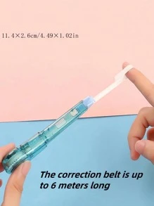 1/2/3 件紧凑型修正带，如书写般顺滑，颜色随机发送，小巧便携，带长 6 米，干净不留痕迹，适用于学校、绘画、学生、文具、学校用品。