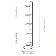 5-Tier Basketball Storage Rack - Black - View 7