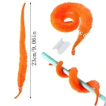 10pcs Magic Pieces Fuzzy Worm Toys, String Worm Pets Fuzzy Worms On String Bulk Trick Toy Party Favors For Party Favor Pet Cat Random Color - Multicolor - View 2