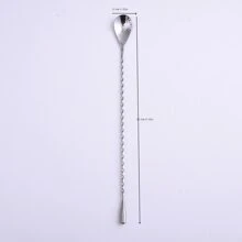 Multi-Functional Stainless Steel Barspoon With Thread, Coffee And Milk Tea Stirring Spoon, Kitchen Utensil, For Outdoor, Camping - Silver - View 2