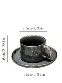 奢华陶瓷咖啡杯碟套装，北欧风格优雅下午茶套装，重返校园 - 咖啡杯碟220ml - 查看 2