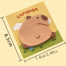 1 libreta, 30 hojas, bloc de notas con forma de capibara de dibujos animados, notas adhesivas lindas, estudiante, INS, autoadhesivas, papel memo - Multicolor - Ver 2