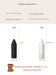 1 件电动迷你奶泡器，手持式咖啡奶泡器，适用于家庭烘焙，电动奶泡器（不含电池） - 斜紋迷你奶泡器(電池款) - 查看 3