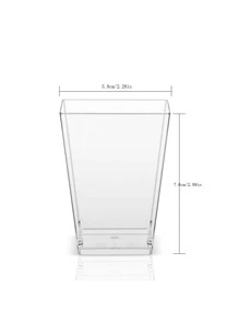 20个5OZ高梯形甜品杯慕斯杯布丁杯透明果冻杯甜点杯蛋糕杯方杯160ml - 白色 - 查看 5