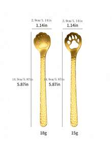 1 thìa cà phê bằng thép không gỉ, hình dạng móng vuốt mèo dễ thương, dễ vệ sinh, tay cầm có kết cấu hình búa, dụng cụ khuấy cà phê có thể tái sử dụng, thiết thực và sáng tạo cho gia đình/nhà hàng - Kiểu thìa mèo - Xem 2