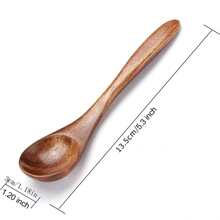1/3/6件套木制茶勺/蜂蜜勺，适用于咖啡、茶、搅拌 - 硬木和竹制厨房用具、厨房、圣诞礼物、学校用品 - 彩色 - 查看 2