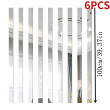 6 peças de tiras de acrílico espelhadas 3D autoadesivas para bordas de teto, adesivos de parede para restaurante, casa, TV, plano de fundo, linha de cintura, adesivos de parede para sala de estar, decoração, adesivos, decalque de parede, decalque de vinil para decoração de casa, itens de decoração de primavera renovam sua casa, adesivos de decoração para festivais, presentes, aniversário, formatura