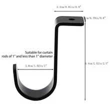 3Pcs Ceiling Mount Curtain Rod Brackets,Metal Single Curtain Rod Hanging Brackets For 5/8-1Inch Rod,Heavy Duty Rod Brackets For Living Room Bedroom Curtain Drapery Rod - 3pcs - View 6