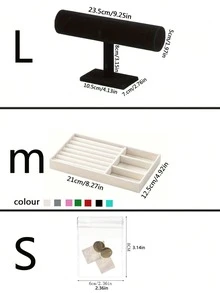天鹅绒双层手链展示架，珠宝店配件收纳架 - 彩色 - 查看 3