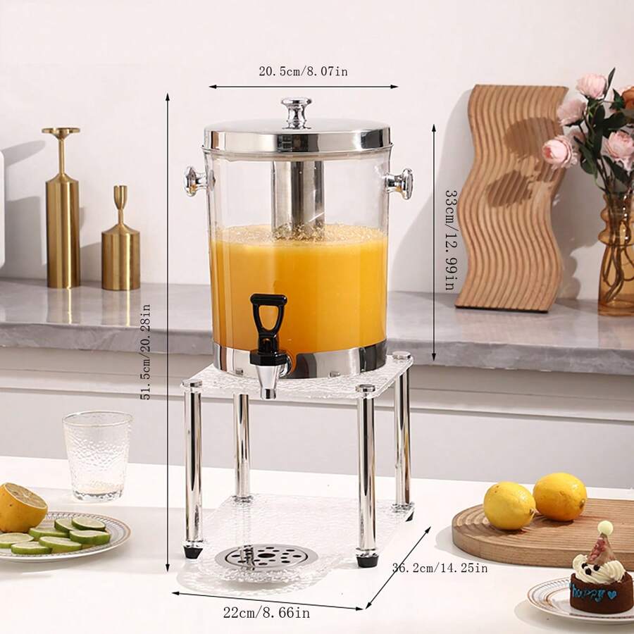 Transparent Juice Dispenser With Faucet, Ice Cup And Stand SHEIN EUR