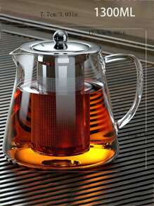 1 pieza Tetera de vidrio, juego de té para uso doméstico, tetera de vidrio borosilicato grueso resistente al calor con filtro - transparente - Ver 10