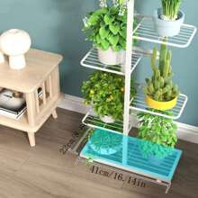 6-warstwowy uchwyt żelazny lśniący stojak na rośliny do przechowywania kwiatów półka do przechowywania doniczek organizer dekoracja ogrodu domowego - Wielokolorowe - Zobacz 4
