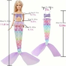 Juego de vestir de muñeca princesa de cuento de hadas - 1/8 piezas, incluye vestido y accesorios, apto para muñecas de moda de 11.5", regalo de cumpleaños para niñas (muñeca no incluida) - Multicolor - Ver 10