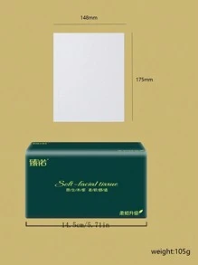 Tissue Paper, Random Green/Orange/White Pattern Packaging, Large Size, 5-Ply Thick, Dry&Wet Dual-Use Facial Tissue, Home Use - White - View 10