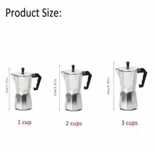 Dụng cụ pha cà phê Máy pha cà phê nhôm bền chắc Moka Cafeteira Expresso Bình pha cà phê Moka tiện dụng Dụng cụ pha cà phê - Bạc - Xem 6