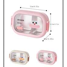 1pc Stainless Steel Bento Box With Funny Slogan Print, Single Layer Lunch Box - Multicolor - View 3