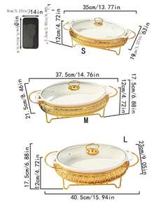 1set Ceramic Pot With Lid, Cookware For Party, Home Kitchen Use Seafood Boil - Multicolor - View 3