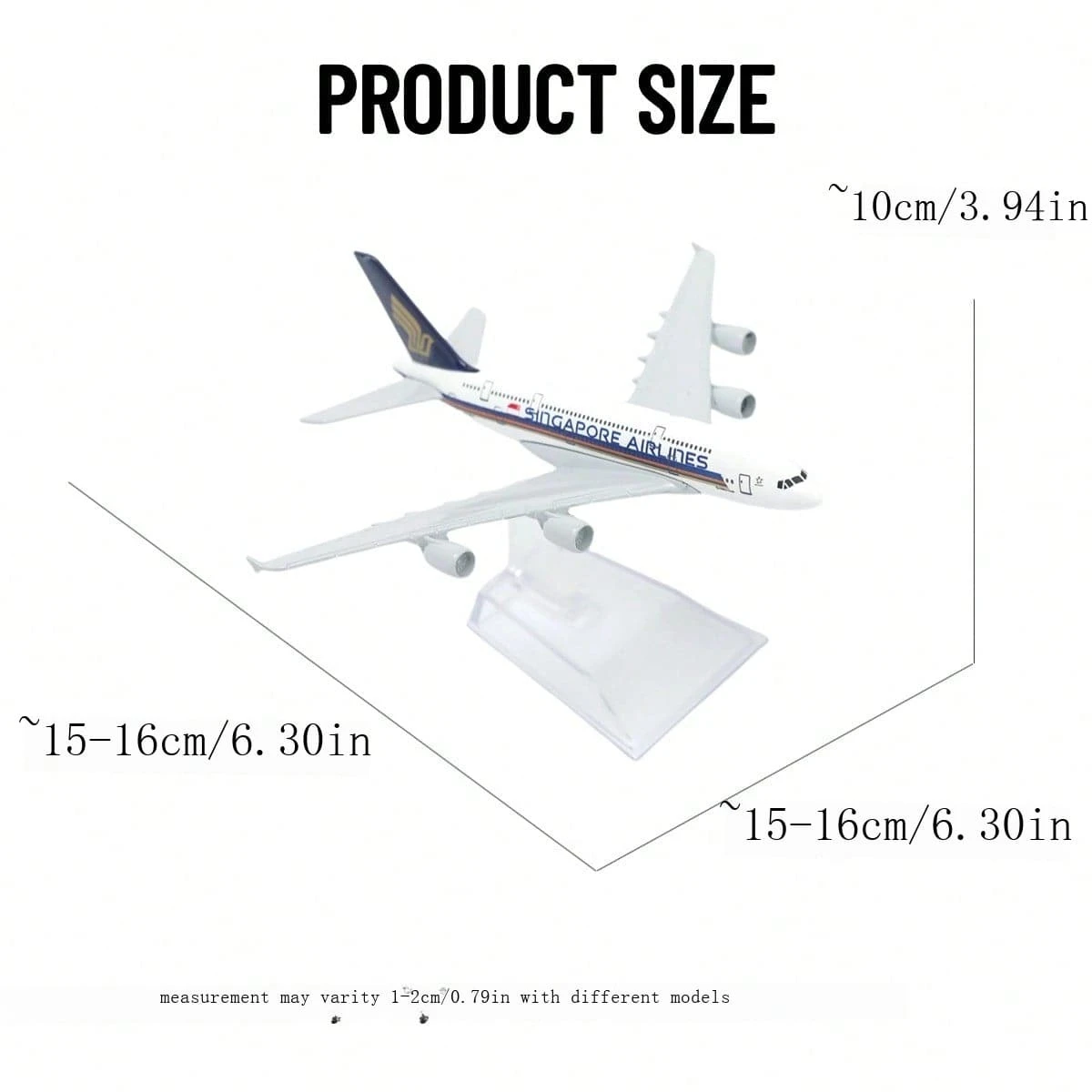 Modelo De Avión KLM 747 En Aleación – Escala 1/400 Con Soporte, 16 Cm