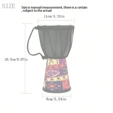 1 Stück Afrikanische Djembe Trommel Schlaginstrument, leicht für Anfänger, handgefertigt mit Ziegenhaut [Einige Teile zufällige Farbe, Farbabweichungen]