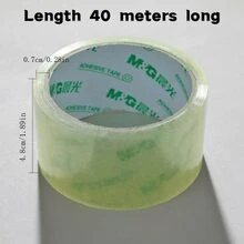 1 rollo de cinta adhesiva transparente para regalo de Halloween, Navidad, adecuada para embalaje de paquetes, cinta para sellar cajas, gran rollo de cinta para oficina, envíos, embalaje de comercio electrónico - Multicolor - Ver 4