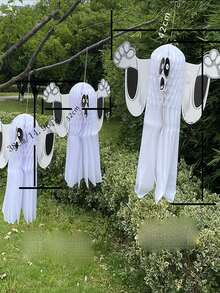 1个幽灵纸质挂饰，3D灯笼装饰，幽灵挂件