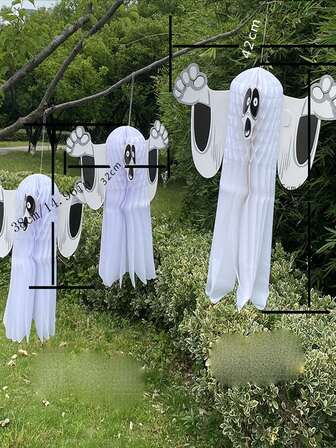 1 st spökpappershängande dekoration, 3D-lyktdekor, spökhängande ornament