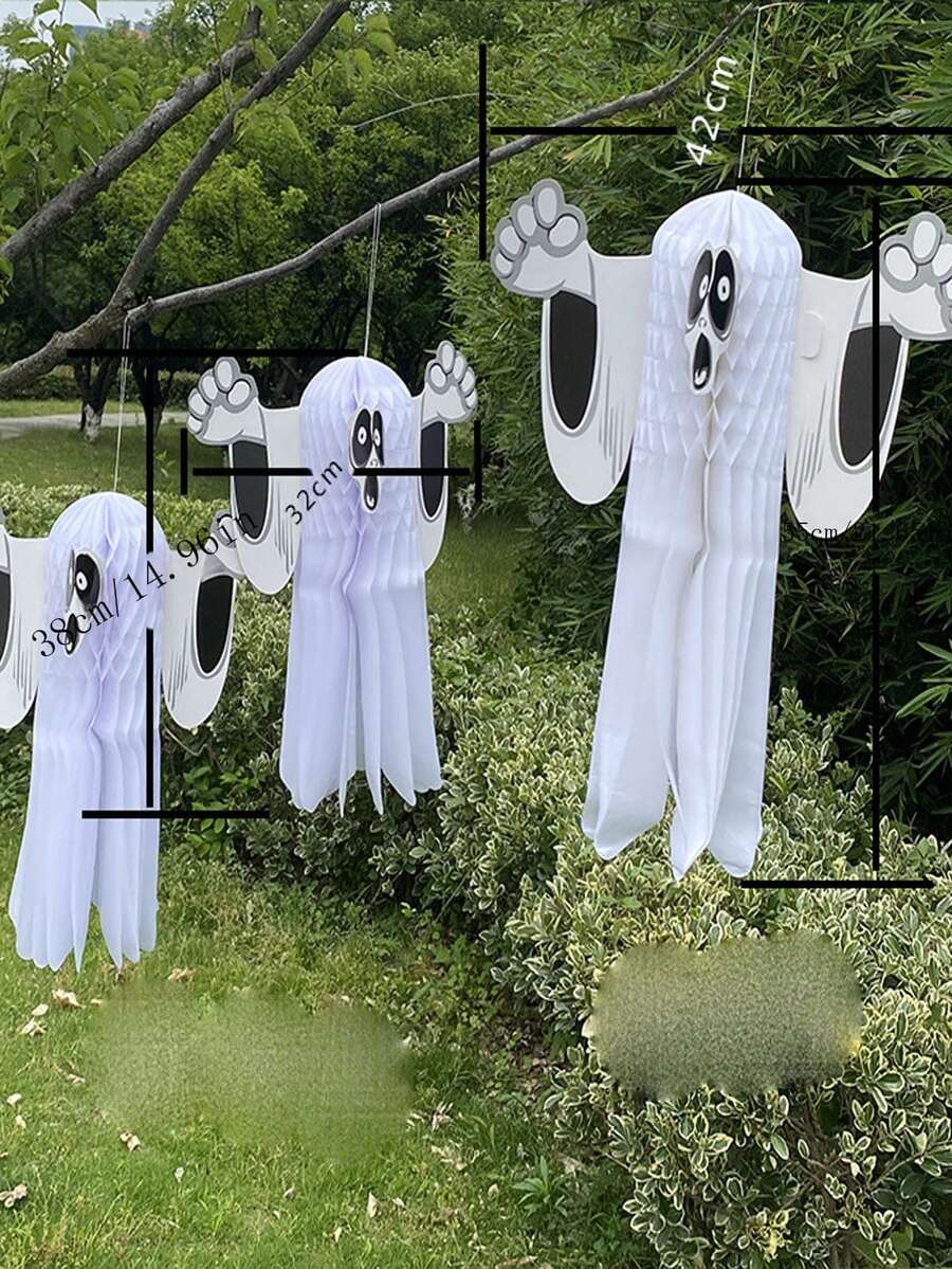 1个幽灵纸质挂饰，3D灯笼装饰，幽灵挂件