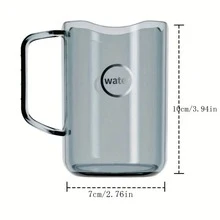 1pc 带牙刷槽的漱口杯，简约半透明牙刷杯，带手柄的漱口杯，简约浴室玻璃杯，浴室配件 - 彩色 - 查看 3