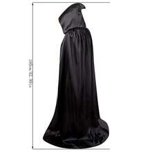 Capa de Muerte Negra de Halloween, Disfraz de Bruja Vampiro para Cosplay, Decoración Navideña - Negro - Ver 5