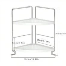 1 件扇形角落搁架单元、储物架、书架、浴室洗发水化妆品收纳架、浴室配件、家庭/办公室装饰展示架 - 彩色 - 查看 8