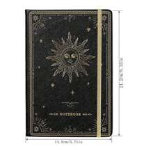 横格笔记本/日记本 - 优质厚纸仿皮经典书写笔记本，带口袋 + 页面分隔器礼品，带条纹，大号，144 页，精装，横格（5.8 X 8.4） - 彩色 - 查看 2