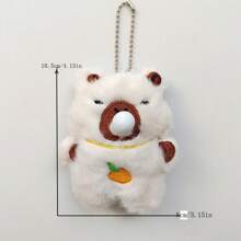 1 件缓解压力的泡泡毛绒卡通豚鼠钥匙扣包包吊坠娃娃，实际商品颜色可能与图片不同