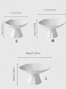 1pc Ceramic High-Footed Dessert Plate, Elegant Display Serving Tray For Snacks, Cold Dishes, Fruits Christmas Gift
