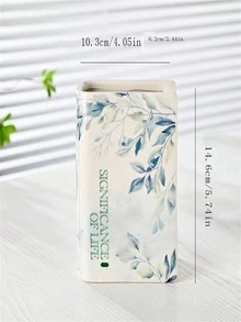 White Ceramic Book Vase Creative Book-Shaped Decorative Ceramic Flower Vase - Book Shape-plant Pattern - View 1