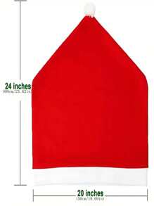 1/4/6/8 PCS Christmas Chair Cover, Santa Claus Hat Slide Cover Christmas Chair Back Cover For Christmas Restaurant Decoration - Red - View 6