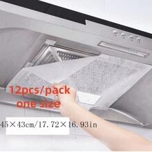 12 件装白色家用抽油烟机过滤网吸收器防油灶罩厨房防油贴纸耐高温（每片 45 X 43cm），还有 500cm/卷长版和 1000cm/卷超长版，可定制长度适合各种抽油烟机尺寸 - 白色 - 查看 6