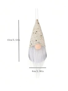 圣诞装饰 1pc 圣诞老人节日吊坠，森林老人无脸娃娃圣诞树装饰道具，适合节日派对装饰 - 彩色 - 查看 5