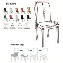 1pc Christmas Pattern Chair Cover,Water Washable,Home Use Anti-Fouling Dining Table Chair Slipcover - Redwood - View 2