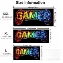 霓虹灯设计鼠标垫 - 炫酷桌面垫，适用于游戏、办公和家庭使用 - 防滑键盘鼠标配件，多种尺寸可选。返校季游戏鼠标垫，桌面配件，办公用品，办公桌配件，鼠标垫，桌面鼠标垫