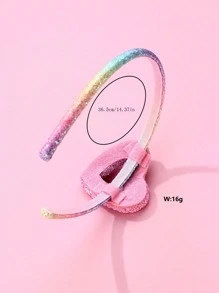 1 件女孩心形闪亮塑料发带，珠宝配饰 - 彩色 - 查看 2