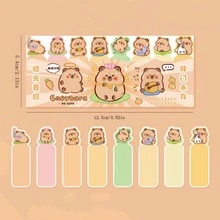 1pc Capybara Design Memo Pad Cute Guinea Pig Index Sticker Writable Sticky Notes, Room Decoration, Christmas Decoration, Party Decoration, Suitable For Gatherings, Parties, Kitchens, Restaurants, Etc., DIY Creative Home Stickers, Gifts For Friends - Multicolor - View 2