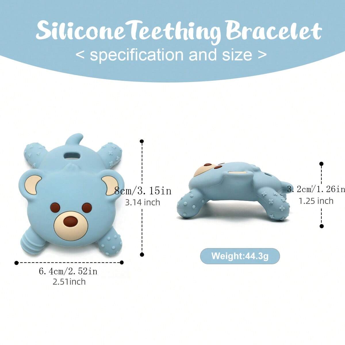 Silicone Bear Teething Stick Teether Toy Infant Biting Toy, Anti