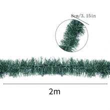 1/2/3/5 件 2M 圣诞藤条橱窗展示，圣诞树 DIY 装饰，圣诞藤条挂饰 - 墨綠色 - 查看 6