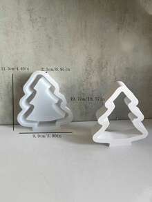 Bộ khuôn silicon hình cây - Thích hợp cho nến, xà phòng hoặc đồ thủ công DIY - Bao gồm khuôn cây rỗng nhỏ, vừa và lớn - trắng - Xem 3