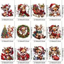 12 miếng dán cốc UV DTF hình con nai Giáng sinh - Miếng dán DIY chống thấm nước và chống trầy xước, hiệu ứng pha lê 3D, miếng dán chuyển tự dính để làm đồ thủ công, 8,2x20cm (3,2"X7,8") - Nhiều màu - Xem 3