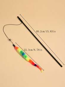 1 Pc New Colorful Twisty Worm Cat Teaser Wand Interactive Play Toys - Multicolor - View 3