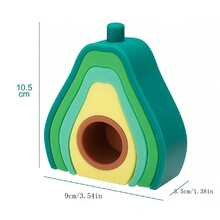 1 Set 5pcs Baby Stacking Toy, Building Block Avocado Shape Early Learning Educational Nuby Soft Silicone Toy Stacker For Infant Baby For Christmas Birthday Gift - Multicolor - View 2