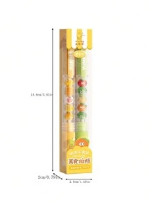 2pcs Cute INS Style 0.5mm Retractable Neutral Pens, Quick Drying Smooth Soft Grip, Exam Office Signature Pen - Chuan Chuan Le (a Type Of Stick Pen) - 0.5mm - View 2